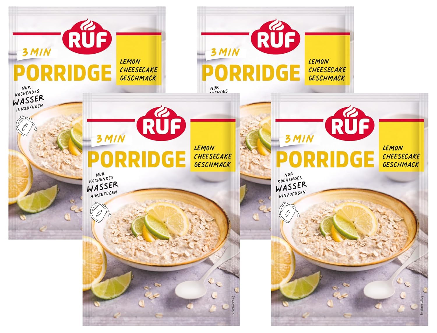 RUF instant havregryn med jordbær og vanilje, et sommermåltid med havre klar på 3 minutter, 1 pose x 65g