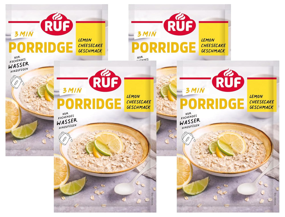 RUF instant havregryn med jordbær og vanilje, et sommermåltid med havre klar på 3 minutter, 1 pose x 65g