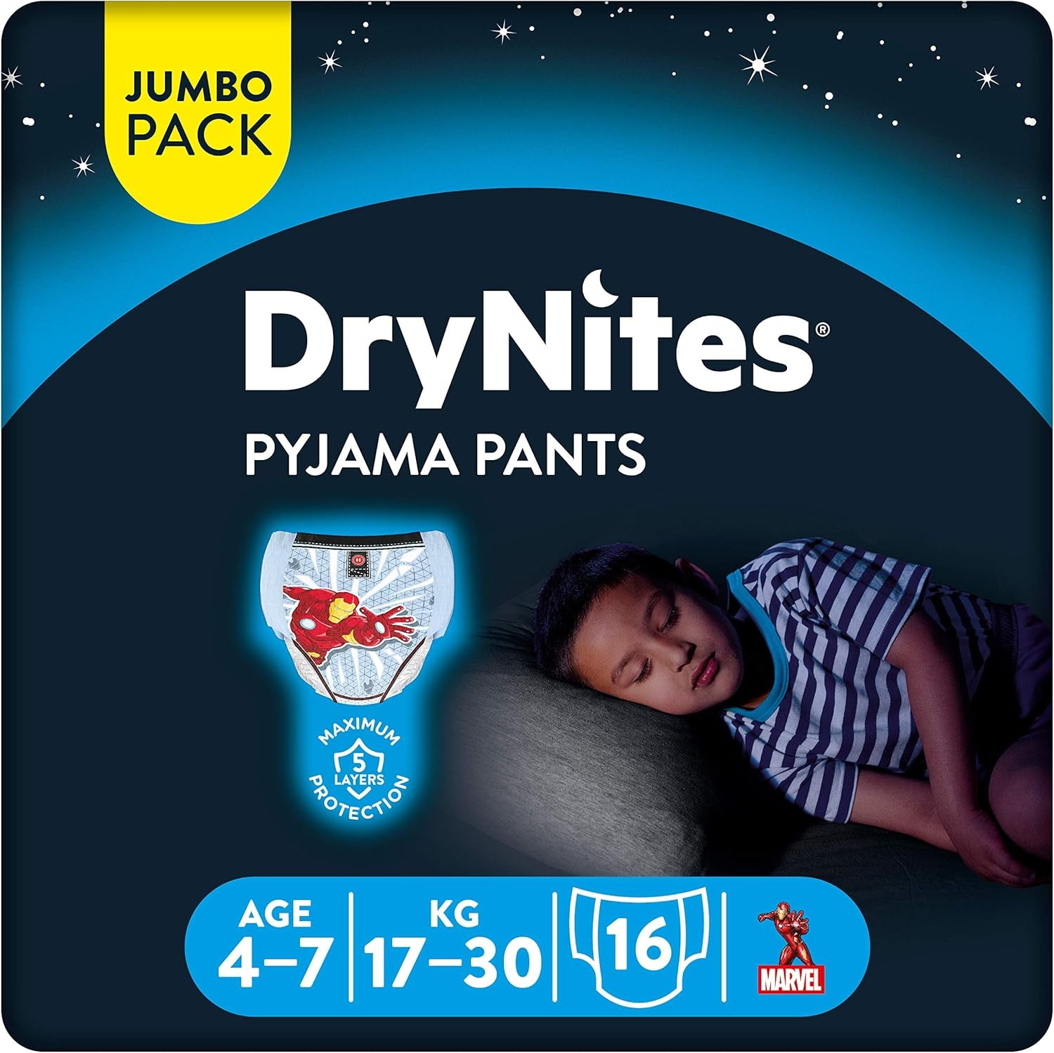 Huggies Jumbo Boy bleer 17-30 kg, 16 stk