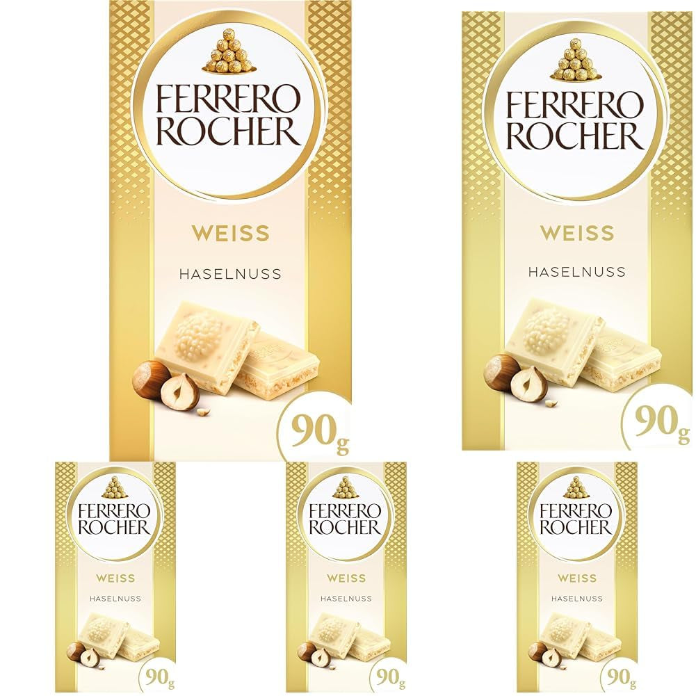 Ferrero Rocher Bar - Hvid chokolade med hasselnød - Valentinsdagsgave til ham og hende - 1 chokoladebar x 90 g