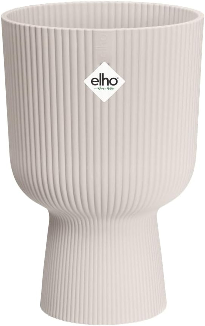 Ghiveci elho Vibes Fold Coupe 14 - Ghiveci de flori de interior - Plastic 100% reciclat - Ø 13,9 x H 21,0 cm - Alb/Alb mătăsos