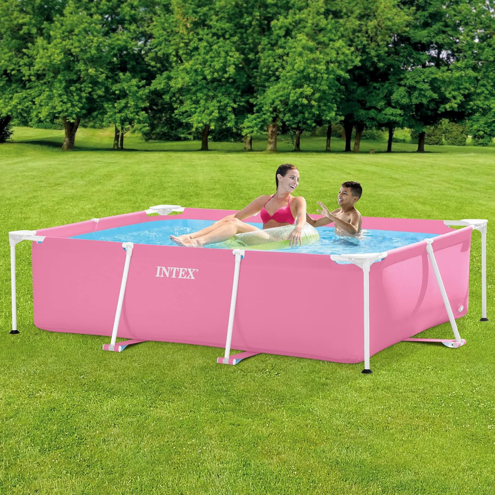 Intex 28266NP - Rektangulær overjordisk pool med ramme, 1662 L, stål og PVC, pink, 220x150x60 cm