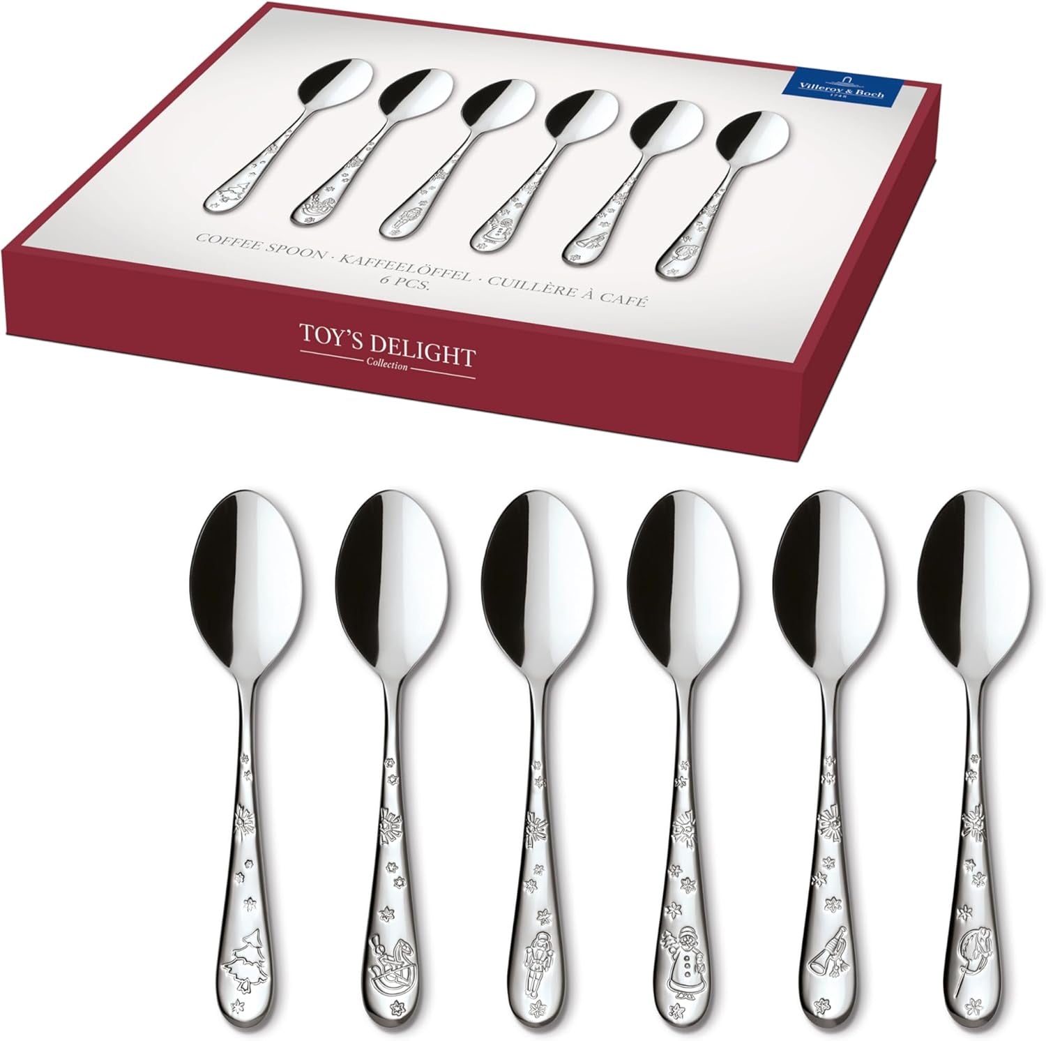 Villeroy & Boch - Toy'S Delight kaffeskesæt 6 styk Silver Platinum, tåler opvaskemaskine Kitchen Naty Shop