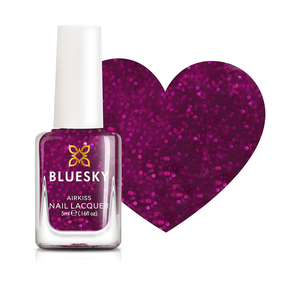 Bluesky børne neglelak - alt glitter, pink. Easy Peel Off, ikke-giftig, vandbaseret, glidende neglelak til børn 5 ml
