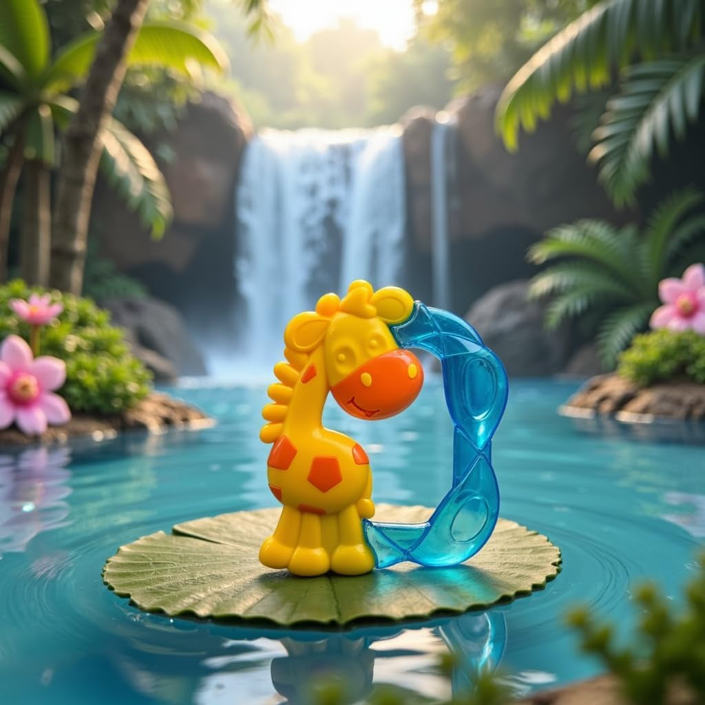 Inel de dentiție Playgro Jerry Giraffe - Inel de dentiție pentru bebeluși - Inel de dentiție din silicon pentru bebeluși - Inel de dentiție din silicon - Ajutor pentru dentiție - Silicon - Inel de dentiție pentru copii - Colorat