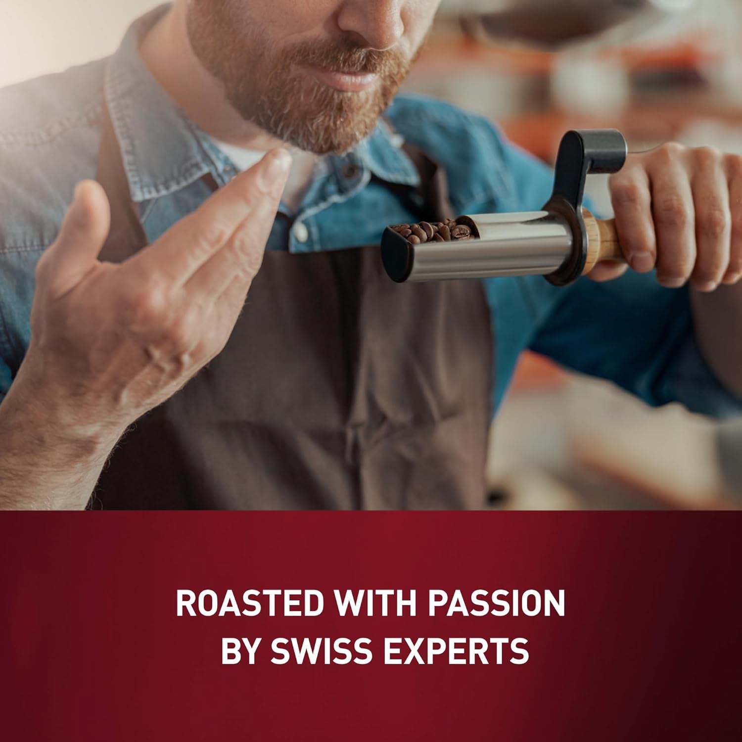 Boabe de cafea Schwiizer Schüümli prăjire medie, Crema 1kg - Intensitate 3/5 - Certificat UTZ (Pachet de 4)