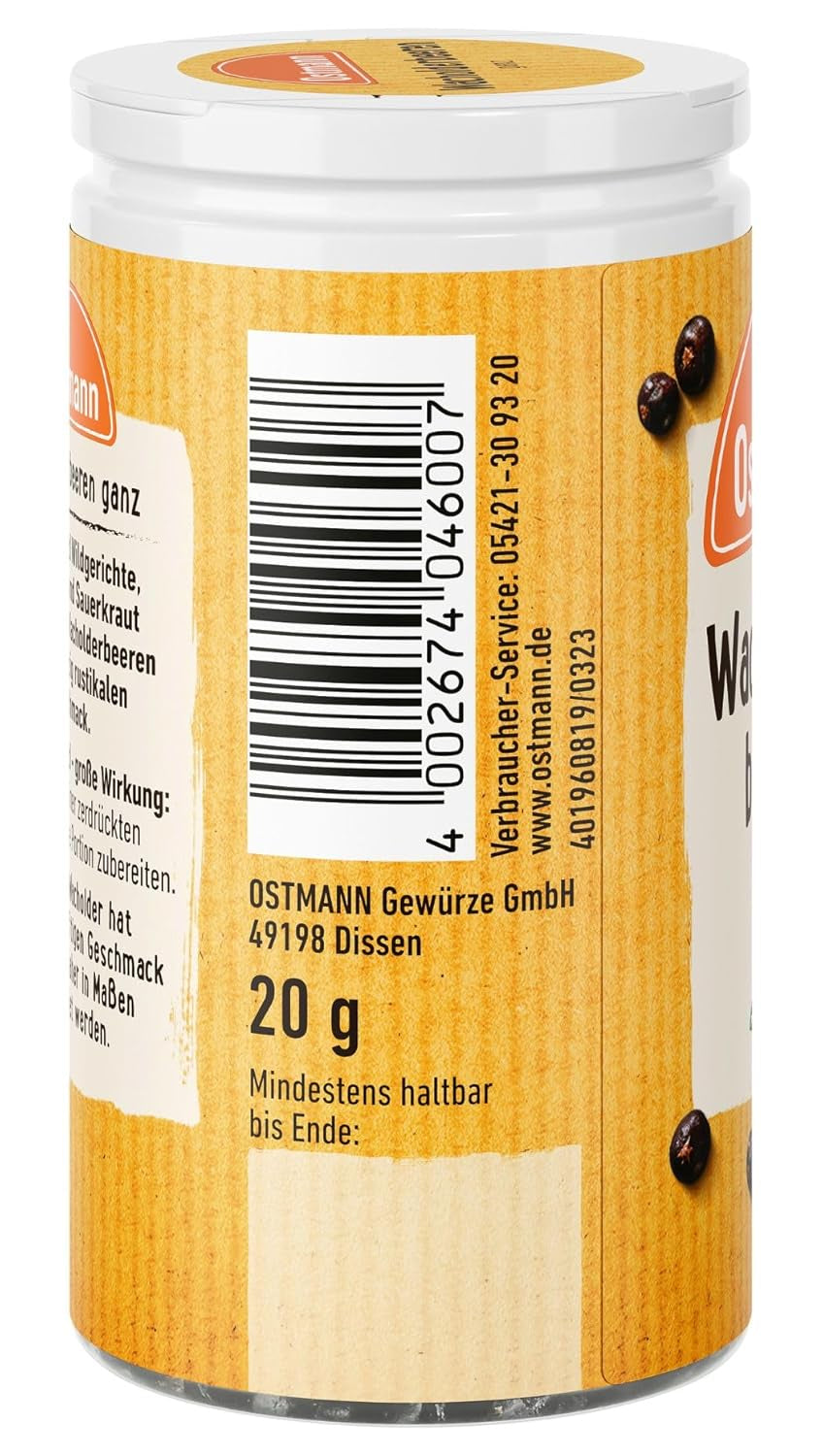 Ostmann Gewürze - Wacholderbeeren ganz | Ideel til at krydre sauerbraten og vildtretter 20 g i Der Streudose