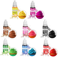 Colorant alimentar - Set alimentar lichid de 8 culori pentru decorarea torturilor, copt, colorant pentru ouă de Paște, colorant alimentar foarte concentrat pentru decorarea torturilor, meșteșuguri DIY, săpunuri - 10 ml fiecare
