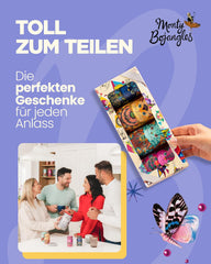 Monty Bojangles Savanna Gold Chokoladetrøfler (135 g) Kakaopulverpralingavesæt i en individuel kattedesign-samleræske Flutter Scotch-smag