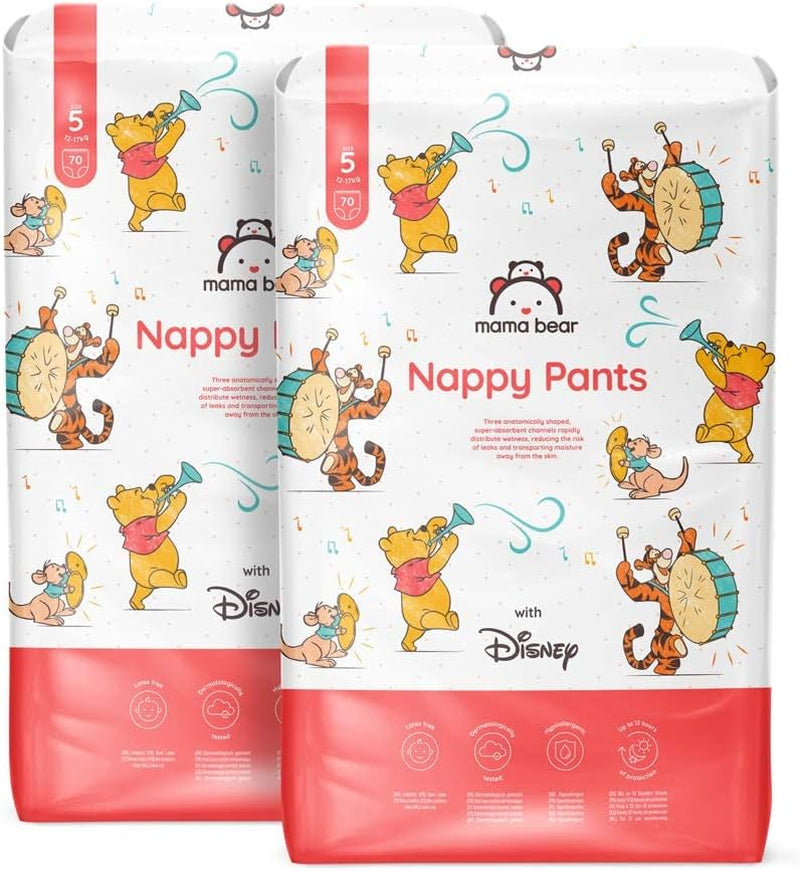 Amazon-mærke: Mama Bear Disney-bleer, størrelse 5 (12-17 kg) - Månedlig æske, hvid, 140 stykker (2 pakker af 70)