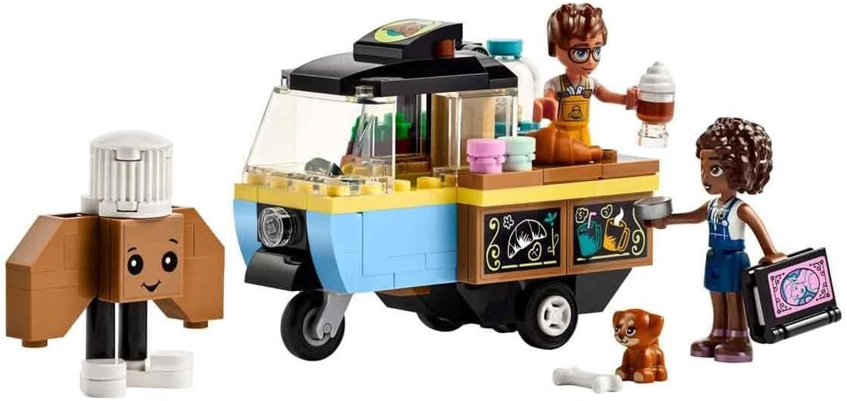 LEGO Friends Rolling Café Lille bagelegetøj til børn, gave til piger og drenge 6 år, pædagogisk legetøj med Aliya, Jules og hunden Aira 42606 Byggesæt Beuche den LEGO-Store