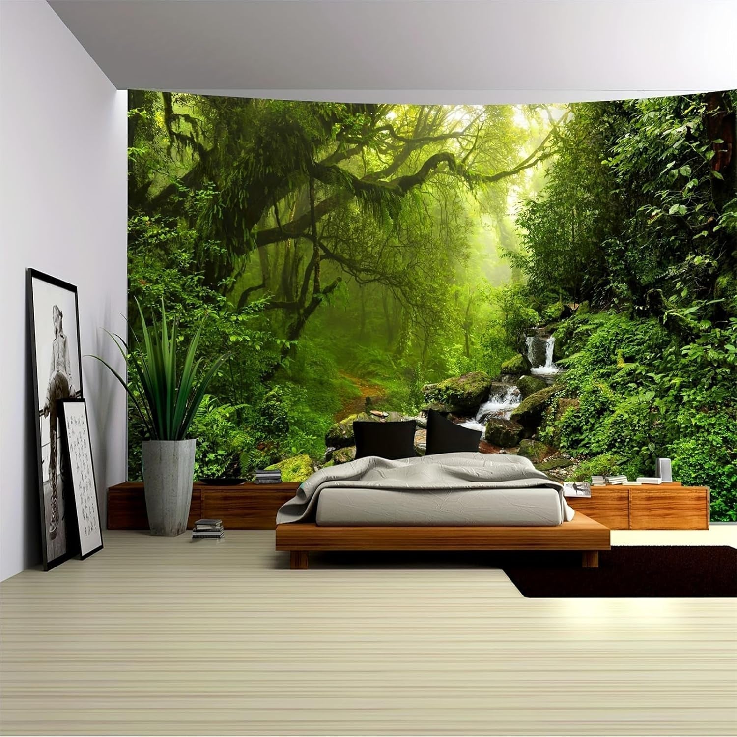 Covor tapiserie padure panza copac cascada ceata Casa - Accesorii si Decoratiuni Naty Shop Salutări 230L X 180B Cm