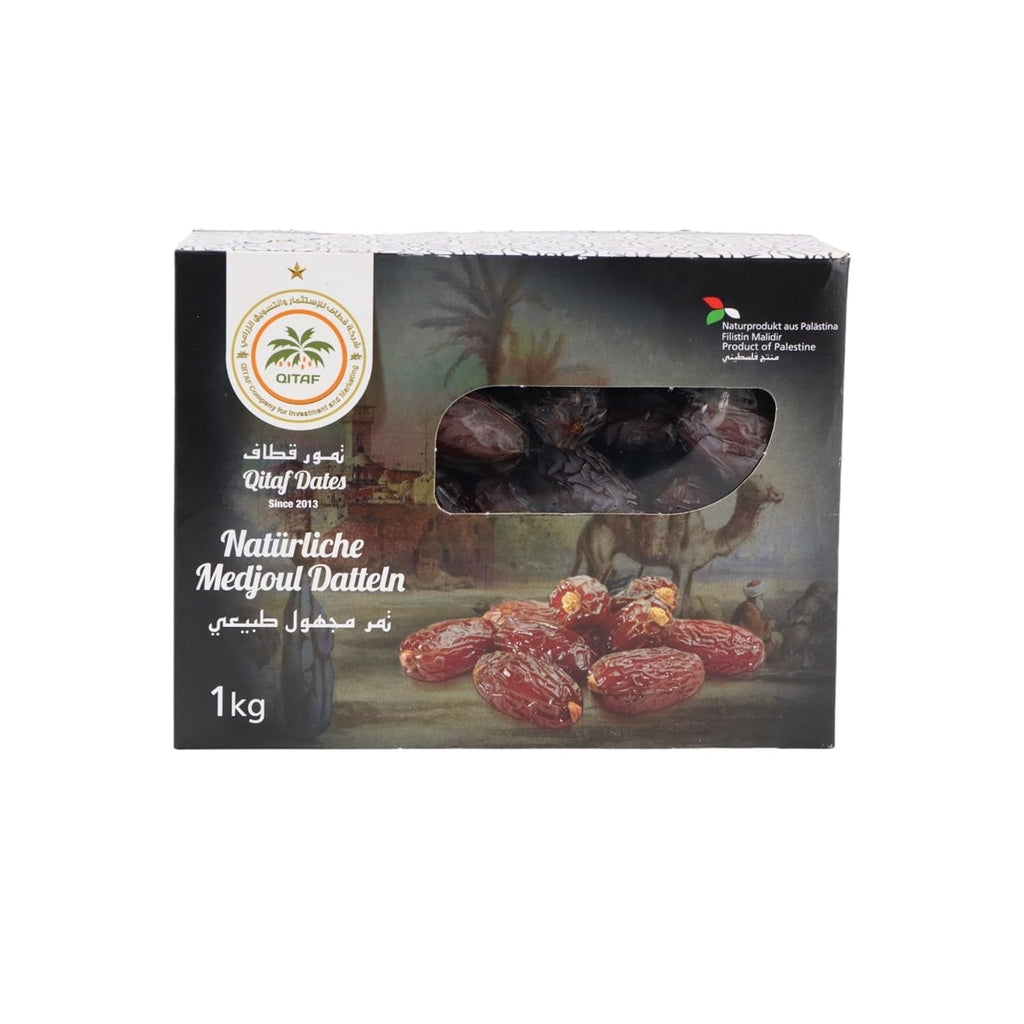 Curmale mari Medjool Premium 1KG din Palestina | Curmale Medjool king pentru plăcere și energie | Uscate natural și naturale | Vegetariene și vegane | Bogate în pulpă | Cu piatră | 2024 Produse deshidratate Naty Shop