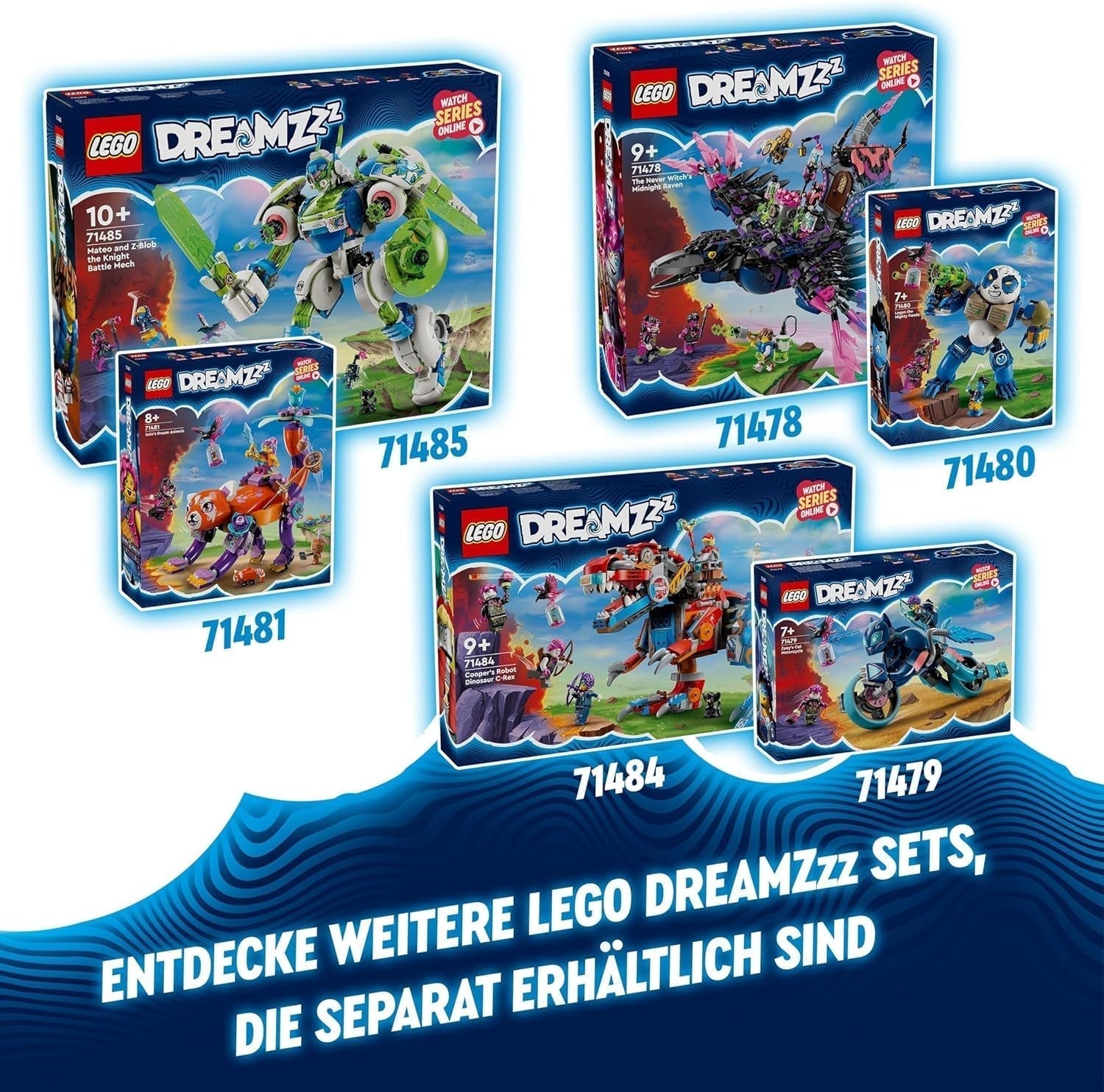 LEGO Dreamzzz 2-i-1 Coopers Dino-Mech C-Rex Legetøj Pterodactyl T.Rex Action Figur til drenge og piger Kreativt legetøj Adventuresæt Gave til børn 9 år 71484 Byggesæt Beuche den LEGO-Store