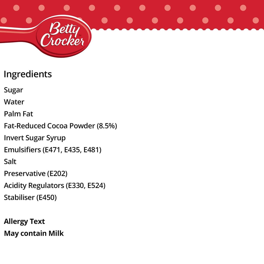 Betty Crocker, kageglasur med chokolade og karamel, 400 gram glasur og dekoration Naty Shop