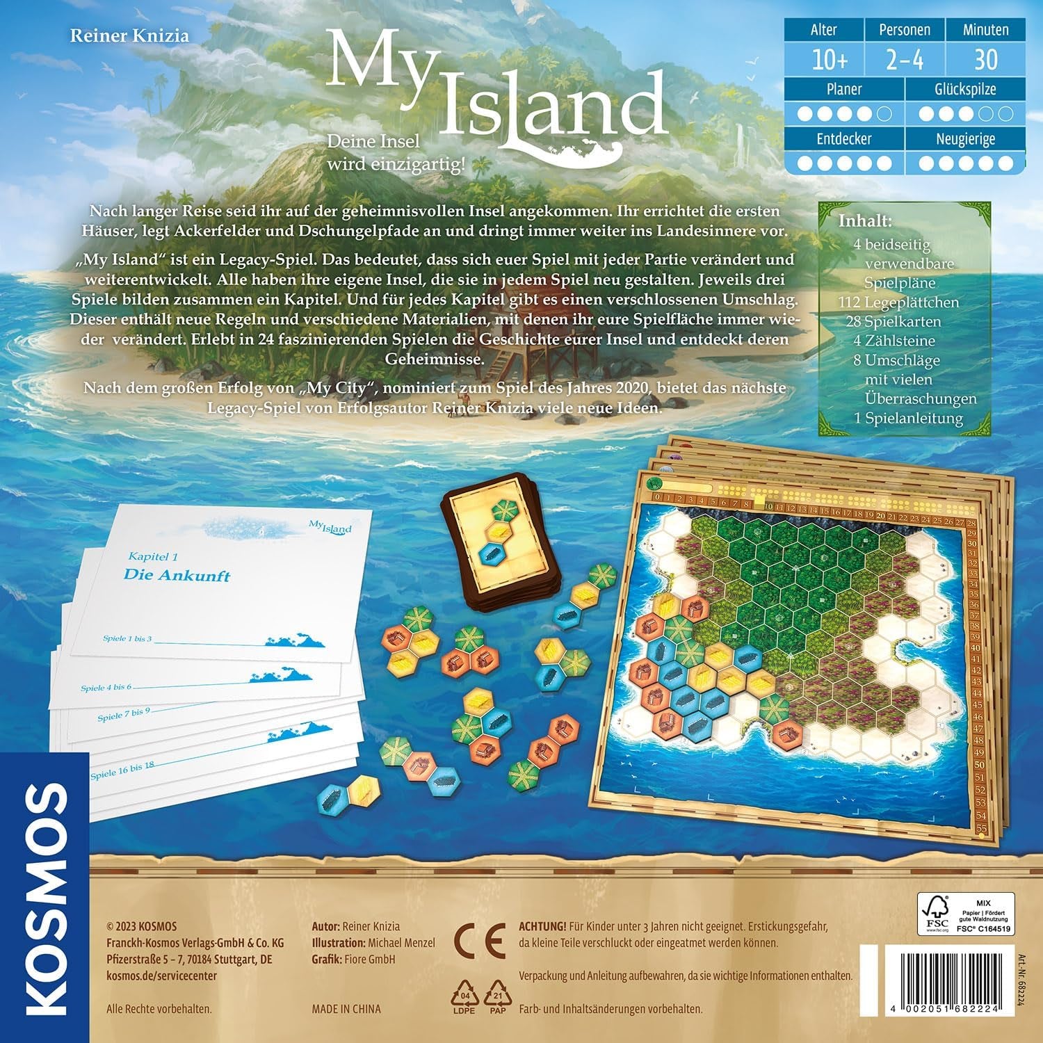 Kosmos 682224 My Island Legacy Game 8 Chapters Brætspil for 2-4 spillere i alderen 10+ Baseret på hittet My City (nomineret til årets spil 2021)