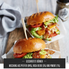 Ankerkraut Steakpfeffer Hamburg, Pfefferkörner Hausmischung, grober Steakhouse-Pfeffer, frische Note, Universal Allrounder, Lecker Kochen mit Qualität, 80 g i Korkenglas