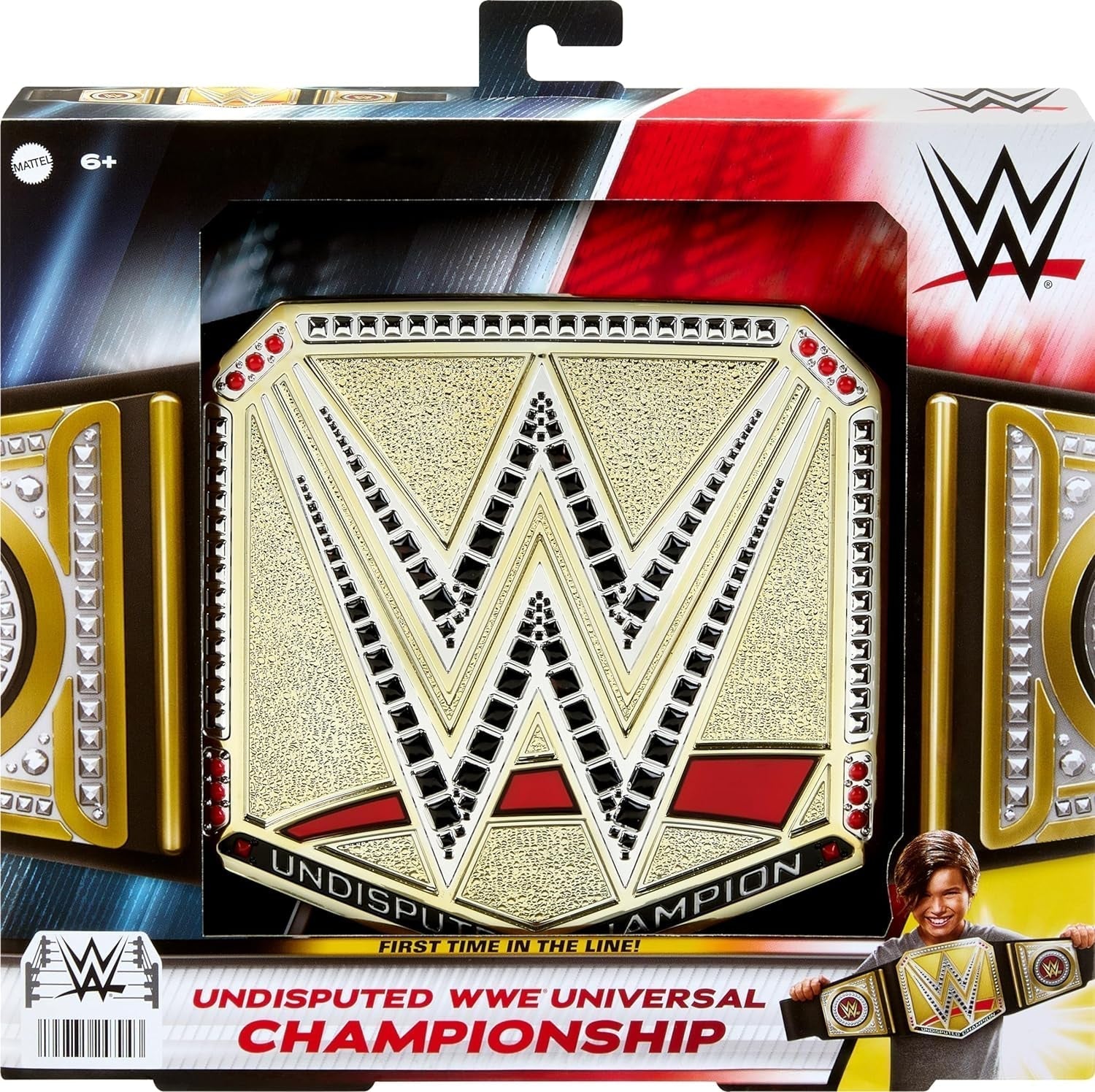 Mattel Mattel WWE Championship Belt, Undisputed WWE Universal Championship Role Play And Costume, Aprox. 100 Cm Lungă Faux Leather Belt With Unique Fitting, HYJ35 Action figures Naty Shop