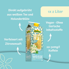 Pfanner Ceai rece cu lămâie albă și flori de soc – Pachet de 2 L - Ceai preparat direct cu suc de lămâie