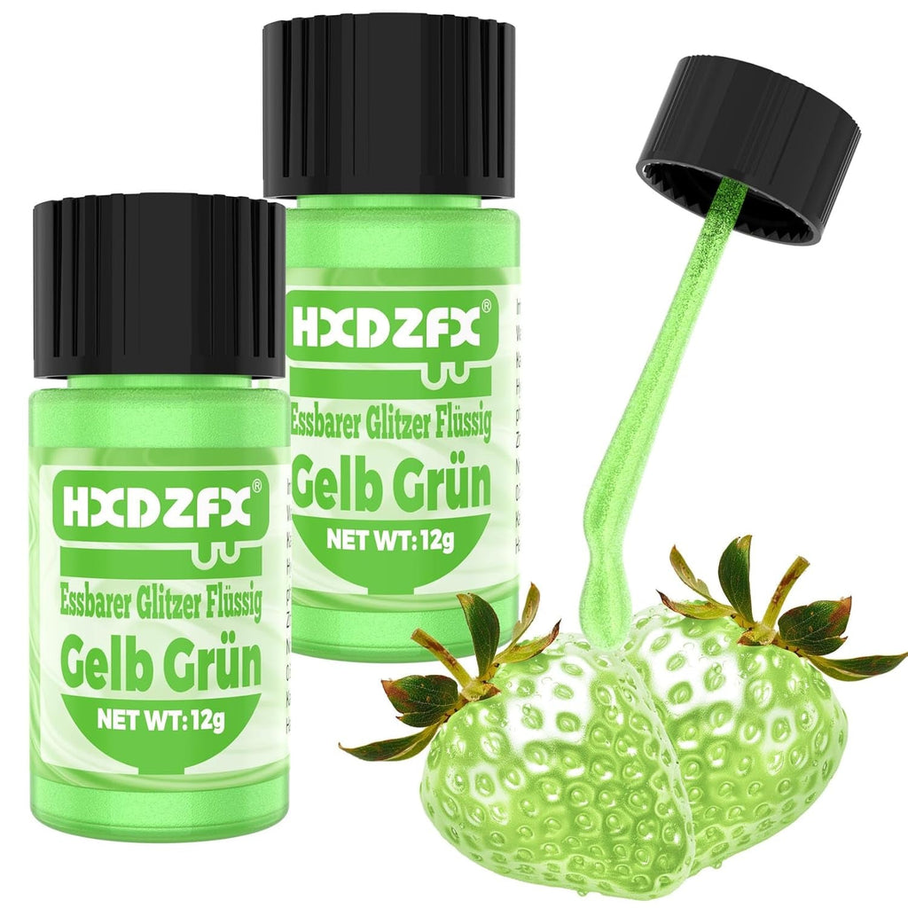 Glitter lichid comestibil - 2 × 12 grame Glitter Naty Shop Galben - Verde