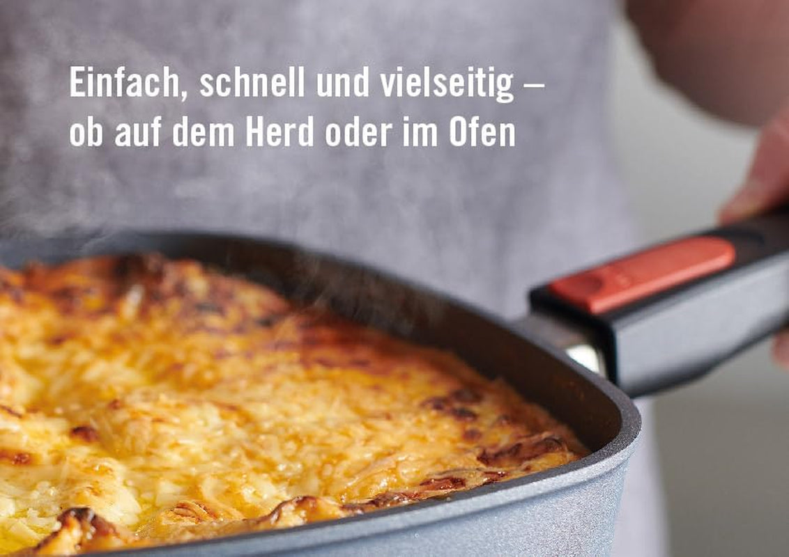 Woll Diamond Lite flad pande - Induktion -, Ø 20 Cm, 5 Cm højde, Med aftageligt håndtag - Velegnet til alle typer kogeplader, Støbt aluminium, Non-stick belægning Gryder og pander Naty Shop
