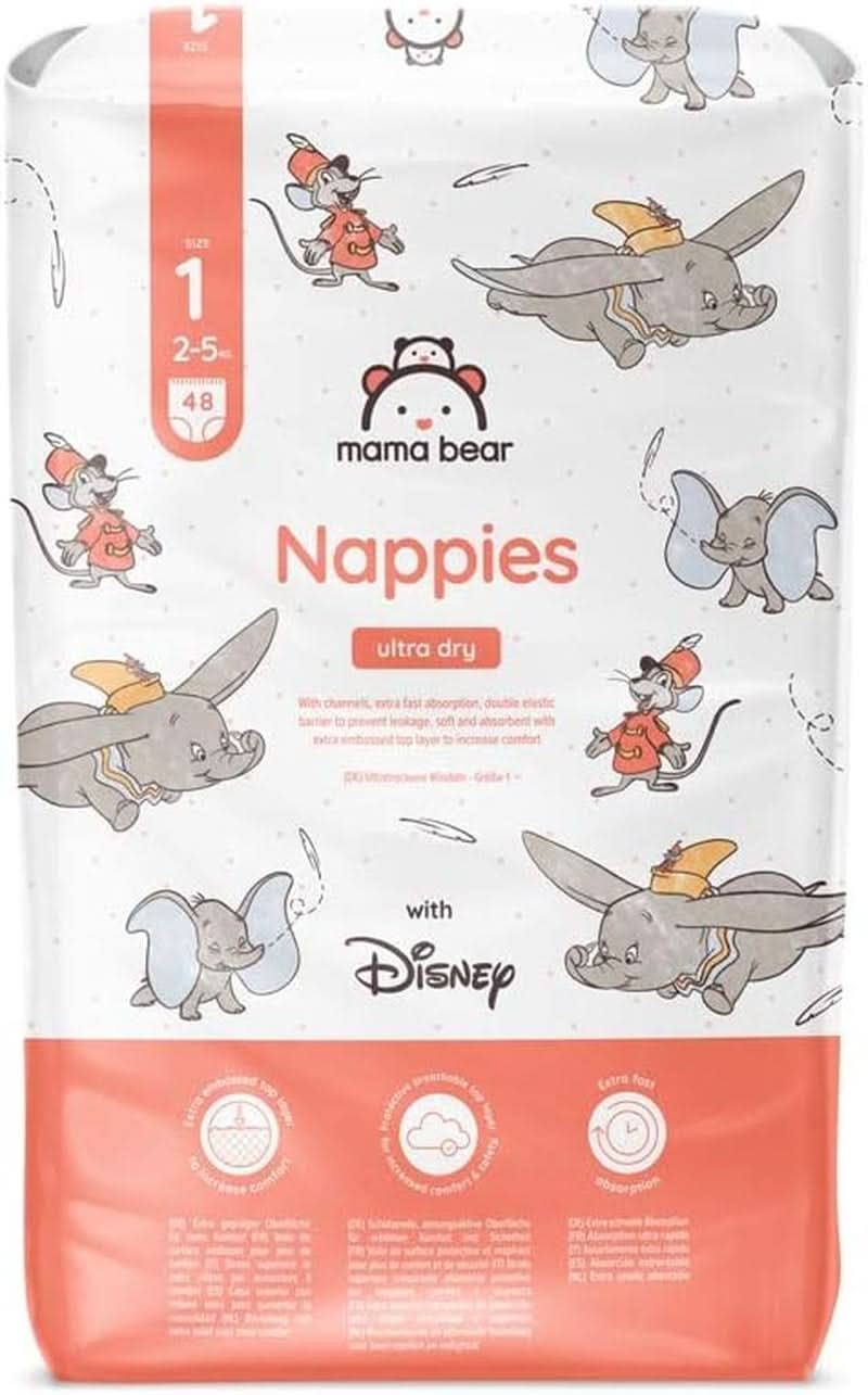Bleer Mama Bear Disney Ultra Dry str. 4 (8-14 kg), hvid, 84 stk (1 pakke)