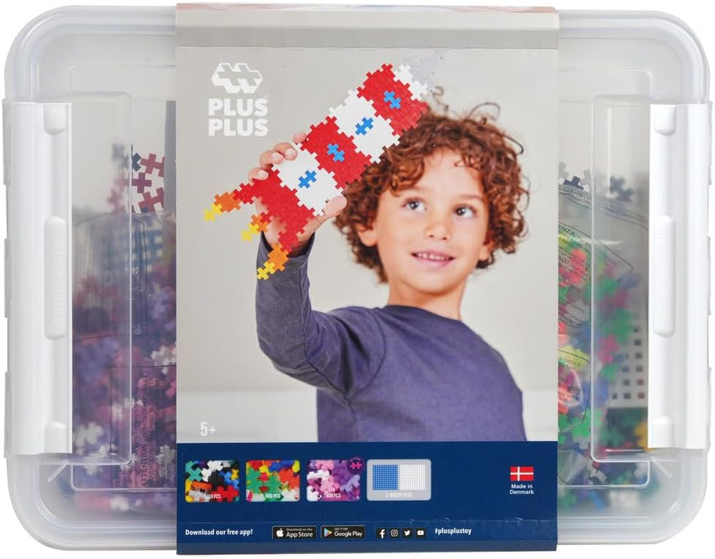 Plus-Plus 9603406 Kreativ-Bausteine ​​Box, Geniales Konstruktionsspielzeug, 2400 Teile