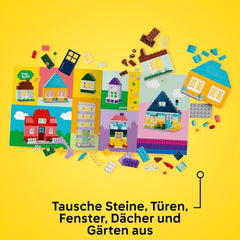 LEGO Classic kreative huse, byggeklodser til børn, 850 klodser byggelegetøj, husbygningslegetøj med tilbehør, gave til drenge og piger 4 år gamle 11035 byggesæt Beuche den LEGO-Store