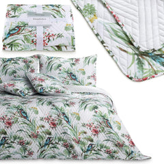 Ameliahome Sengetæppe Sengetæppe 260X280 Cm Dobbeltsidet Nem pleje Quilting Plant Mønster Fuglemønster Multicolor Kingfisher Senge og tæpper Besuche den AmeliaHome-Store