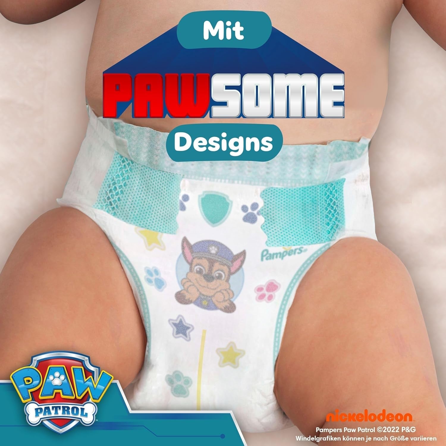 Scutece Pampers Baby-Dry Ediția Patrula Cățelușilor, mărimea 6, 164 de scutece, 13 kg - 18 kg, protecție împotriva scurgerilor de până la 100% și confort toată noaptea