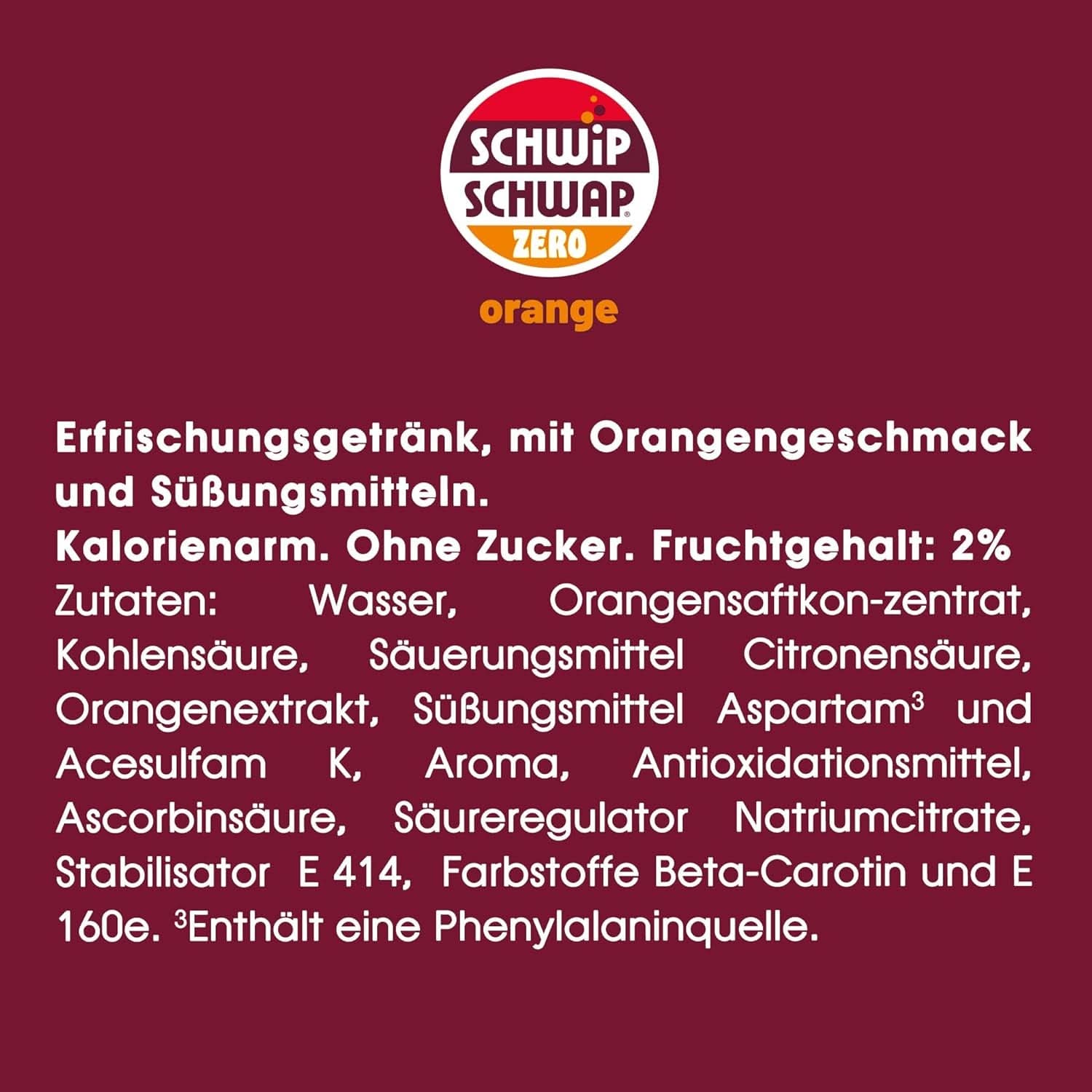 Schwip Schwap Zero Orange, sodavand med appelsinsmag, sæt 6 x 1,25 liter Ikke-alkoholiske drikke Naty Shop