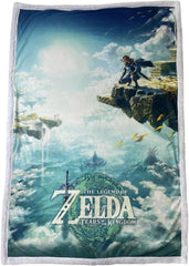 Zelda Sherpa-tæppe - Sky Totk - 100 X 150 Cm - Officielt licenseret produkt, grønt, enkeltsenge og tæpper HÃ”MADICT Standardtitel