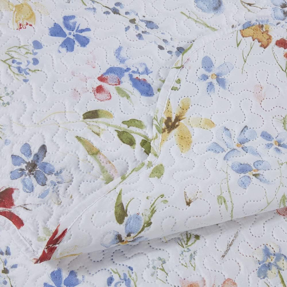 Emma Barclay Spring Meadow Floral Quiltet Sengetæppe Sæt Spring Meadow Sengetæppe Dobbeltseng Multi, Polyester Emma Barclay Senge og tæpper