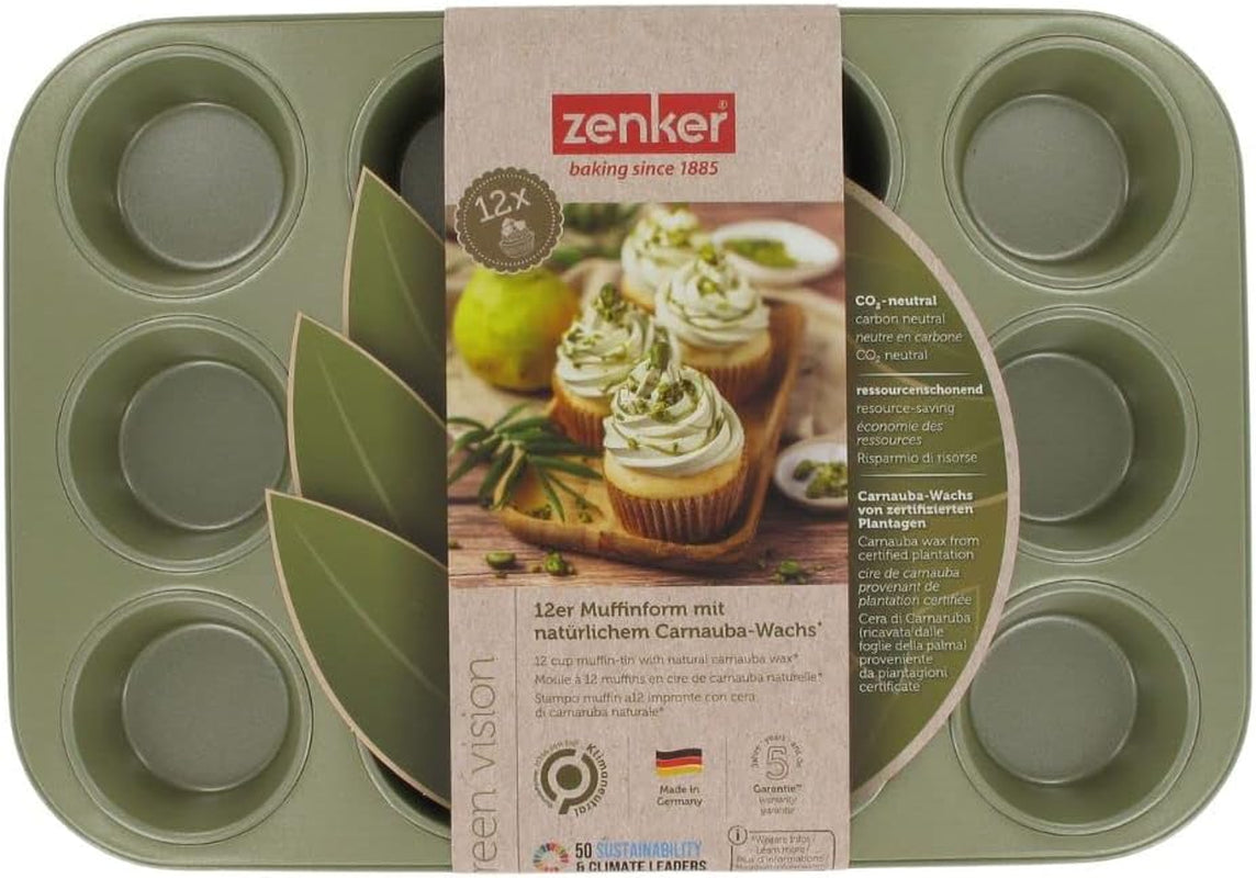 Zenker Muffinform Für 12 Stück – Ressourcenschonende Und Klimaneutrale Backform Für Muffins Und Cupcakes – 12Er Muffinblech Mit Veganer Antihaftbeschichtung Forme og bakker til bagning Naty Shop