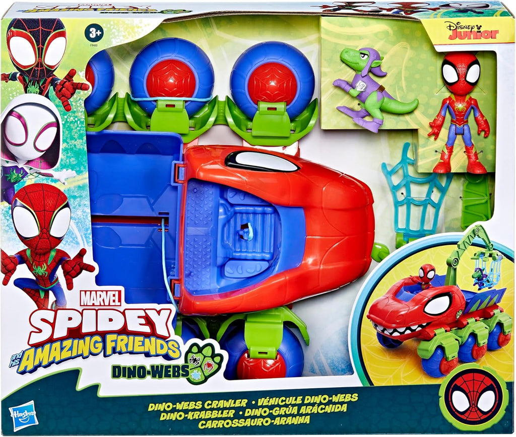 Marvel Spidey And His Super Friends Dino Crawler Superhero Playset, cu Spidey și Dino Figure și jucărie de transport, pentru copii cu vârsta de 3 ani și peste Action figures Naty Shop