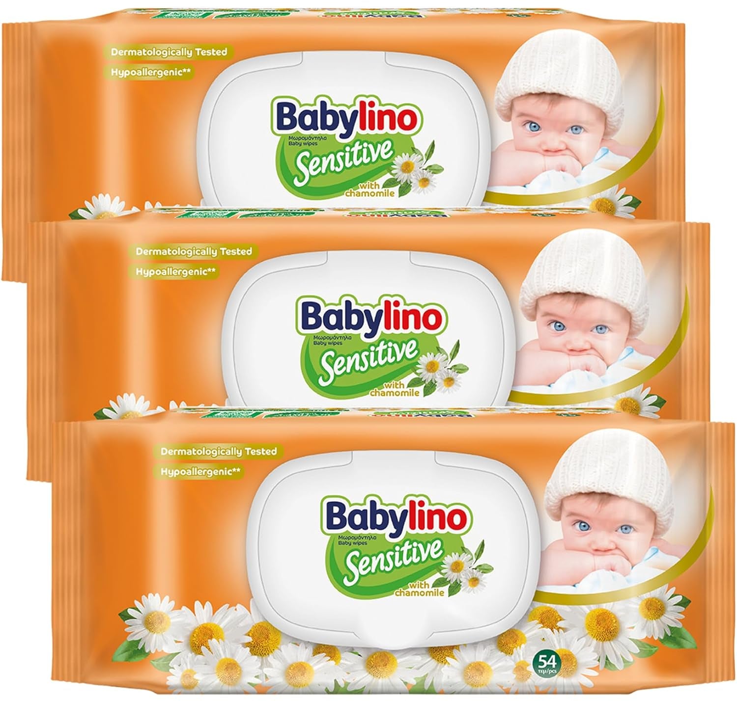 Sensitive babyservietter, 0% duft, 98% naturlig formel, der genopretter hudens pH-balance, friskhedsforsegling, 54 servietter
