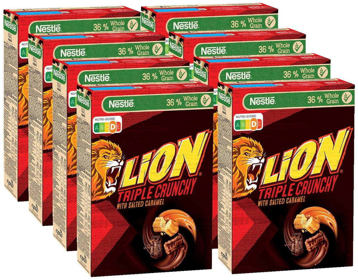 Triple Crunchy Churro morgenmadsprodukter med mælkechokolade og saltet karamel, fuldkornsindhold 36%, pakke med 8 (8x300 g)