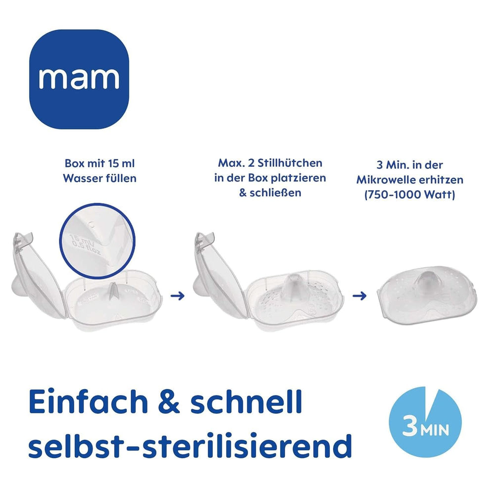 MAM Stillhütchen Größe S (Ø 17 Mm) Im 2Er-Set, Extra Weiche Brusthütchen Zum Schutz Beim Stillen, Brustwarzenschutz Für Maximalen Hautkontakt Zwischen Mutter Und Kind Accessories Mad og Amning Bebe Naty Shop