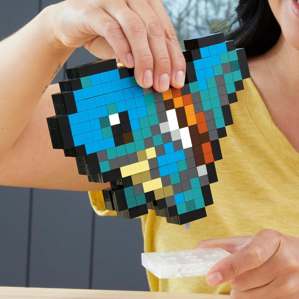 MEGA Pokémon Schiggy - sammenbygget figur i retro-look, Pixel Art, 15 cm stor, inklusive Basis zur Wallmontage, for Erwachsen og erfahren Sammler, HTH77