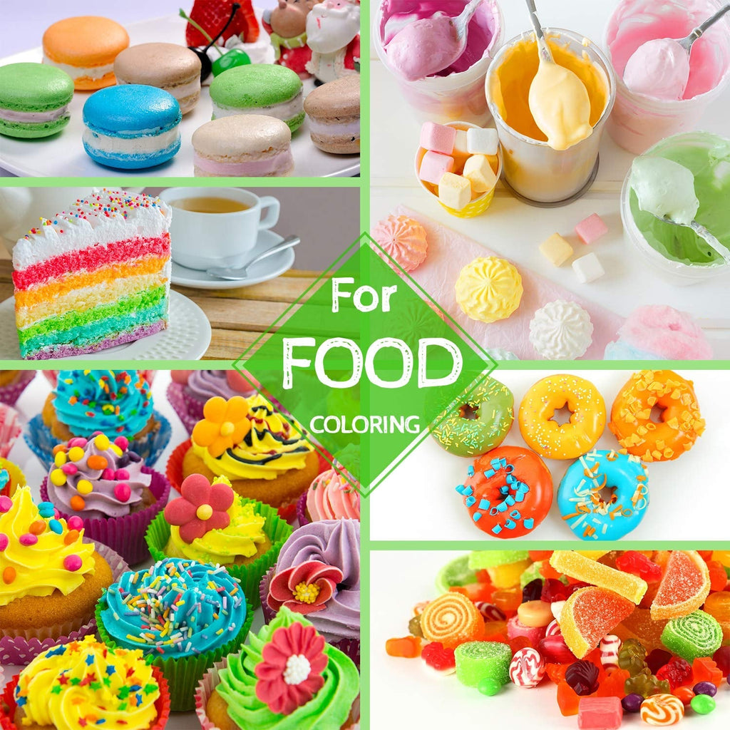 Colorant alimentar 24 de culori - Coloranți alimentari lichizi pentru coacerea prăjiturilor, fursecurilor, macaroanelor, decorare și gătit - Colorant alimentar vibrant pentru aerografare, fondant - 6 ml fiecare
