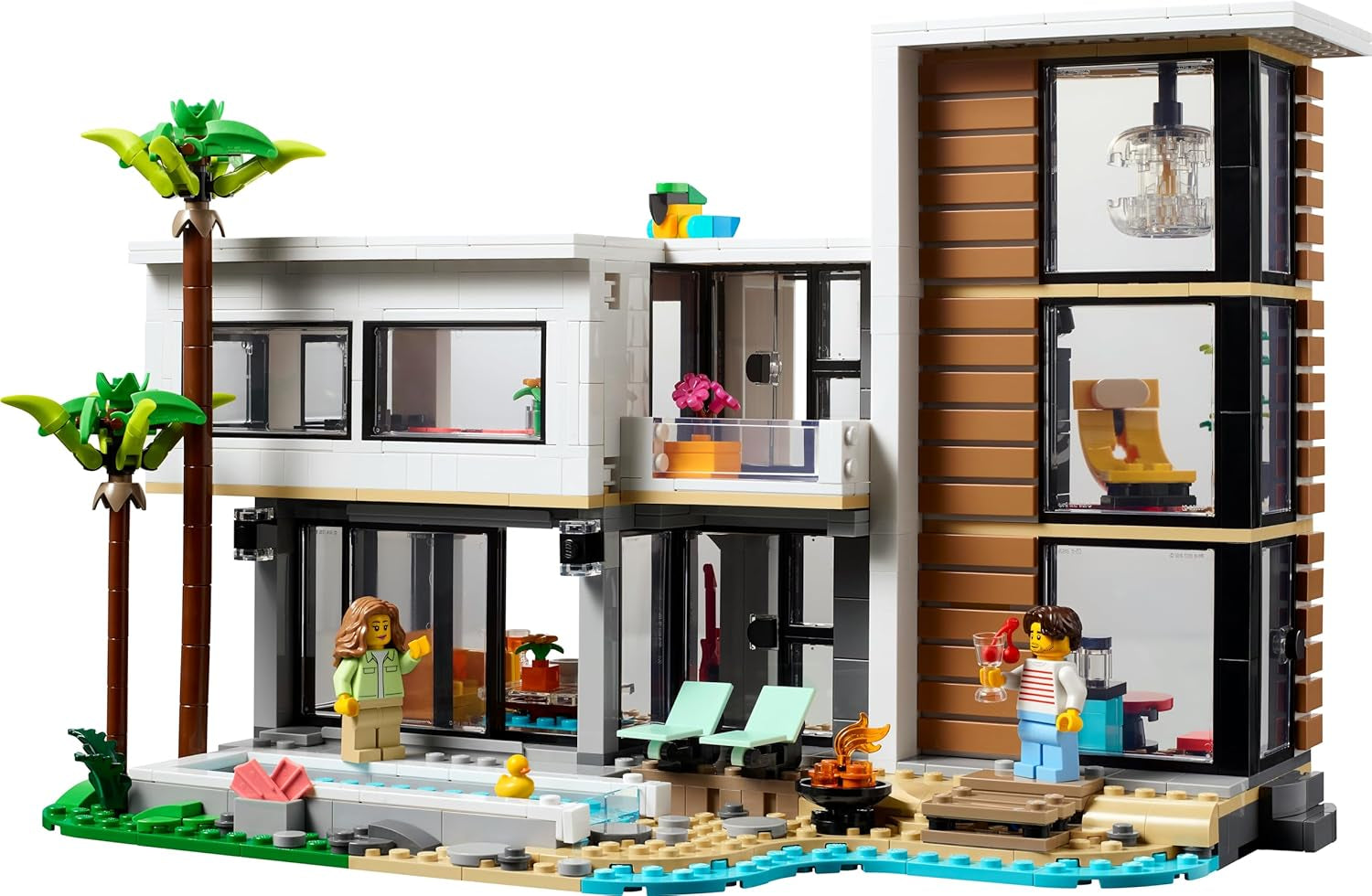 LEGO Creator Modern House, set 3 în 1 pentru a converti într-o casă de oraș sau o cabană în pădure, model de casă, idee de cadou pentru băieți și fete de la 9 ani, jucărie educativă 31153 Seturi de constructie Besuche den LEGO-Store