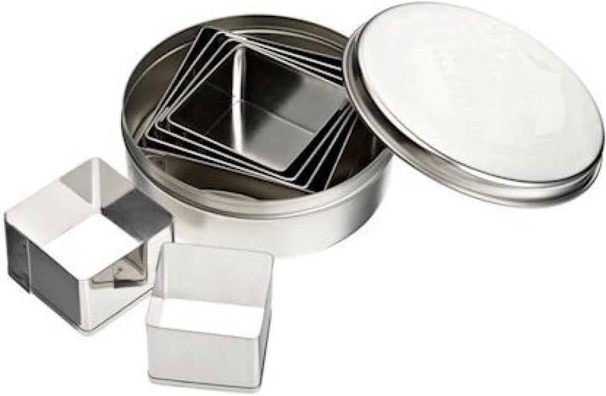 Formă de biscuiți din oțel, pătrată, 6 bucăți, 200 g