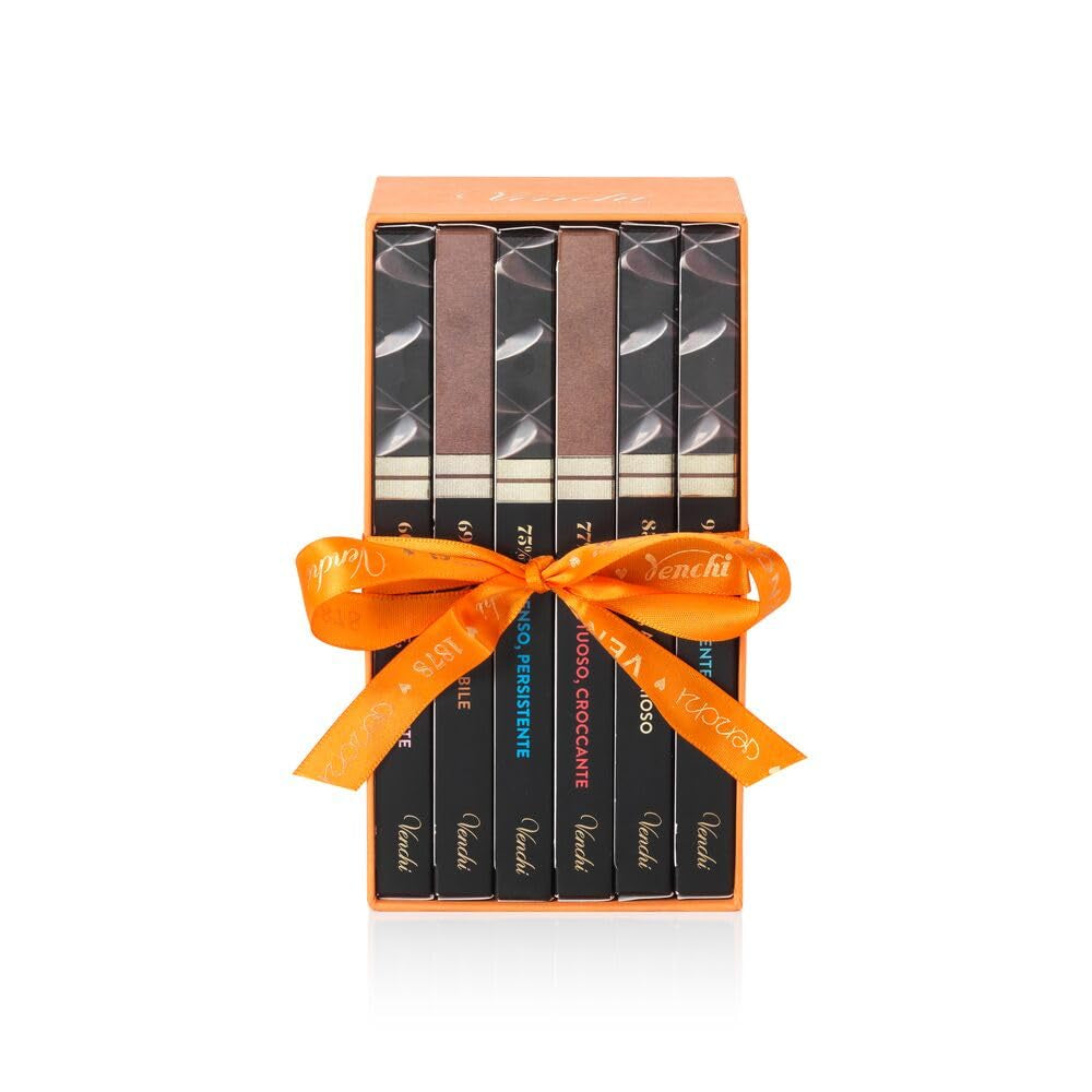 Venchi, Sæt med 6 ekstra assorterede mørk chokolade tabletter, 436 gram Naty Shop Chokolade Candies
