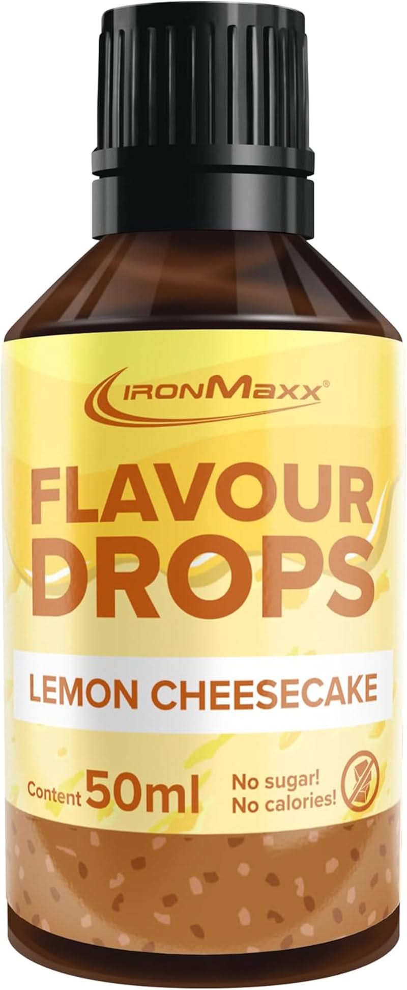 Ironmaxx-smagsdråber - Ingen kalorier og ingen sukker, 50 ml Flavors Naty Shop Lemon Cheesecake