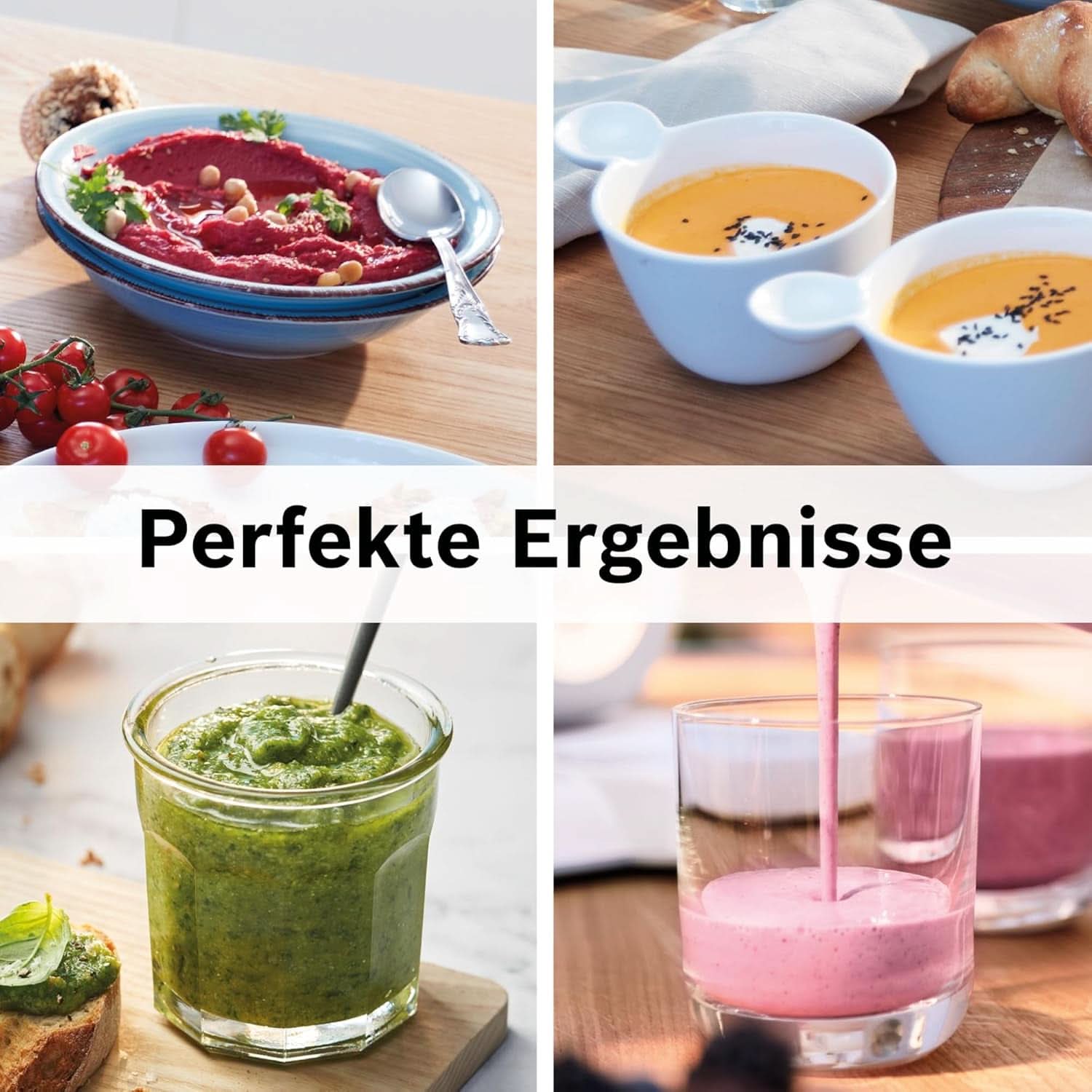 Bosch Standmixer Vitapower Serie 4 MMB6174SN, Verbesserte Version, Hochwertige Edelstahl-Klingen, 1,5L Glasbeholder, 0,6L To-Go-Flasche, Spülmaschinenfeste Teile, 30.000 U/Min, 1200 W, Sølvkøkken Naty Shop