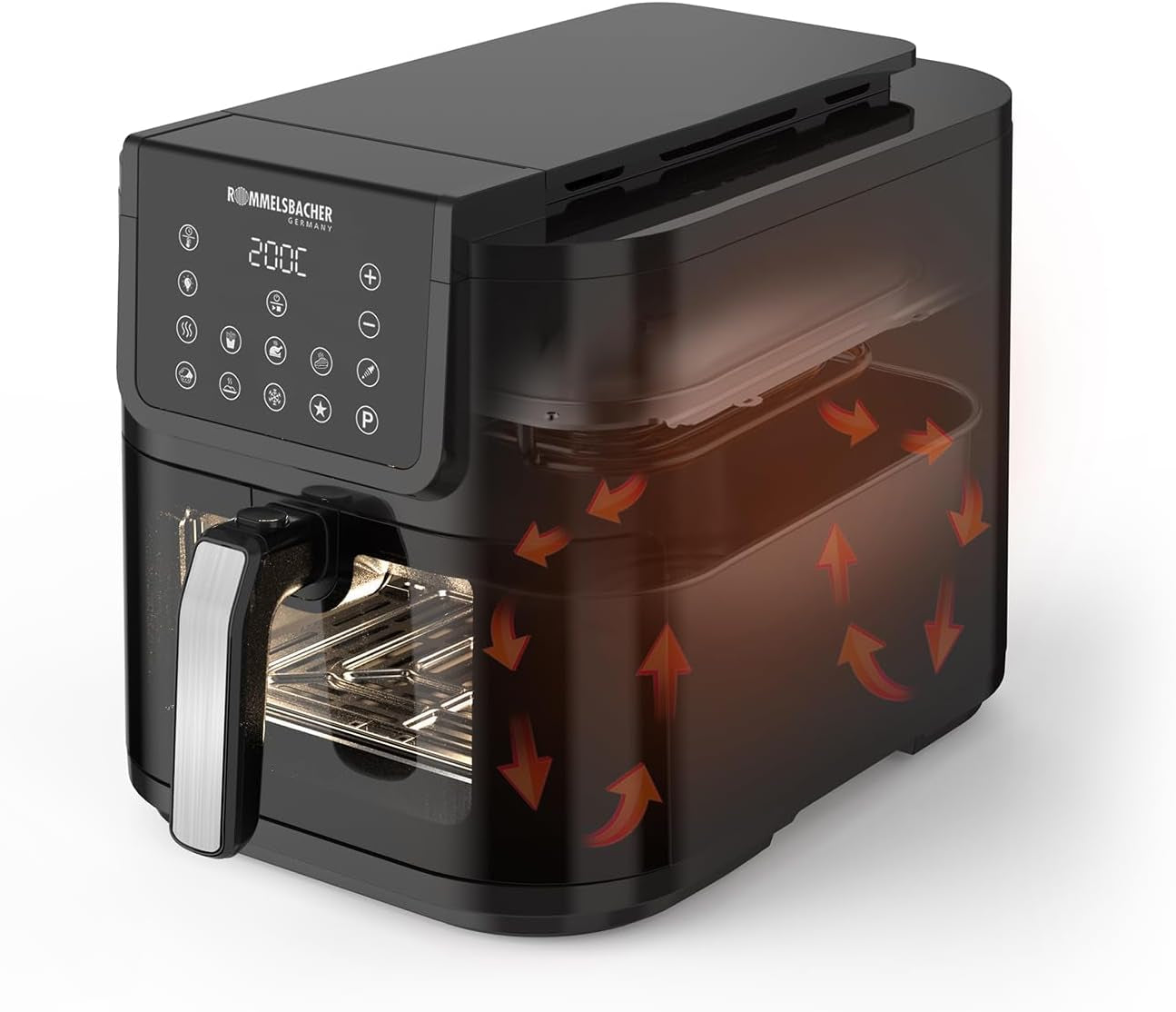 ROMMELSBACHER Varmluftfrituregryde med vindue FRH 1700, 10 programmer, lydløs Hvidevarer Naty Shop