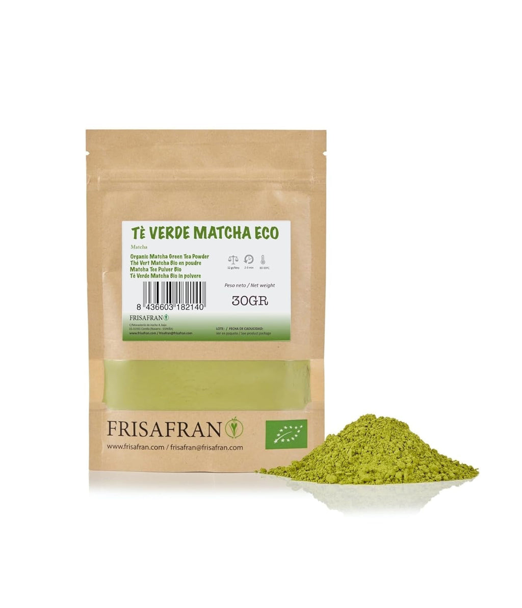FRISAFRAN | Ceai Matcha organic 50G | Ceai organic pudră | 100% natural | Ceai verde Matcha organic pudră | Calitate ceremonială | Cultivat în Japonia | Detox vegan | Băuturi smoothie | Multivitamine | Detoxifiere