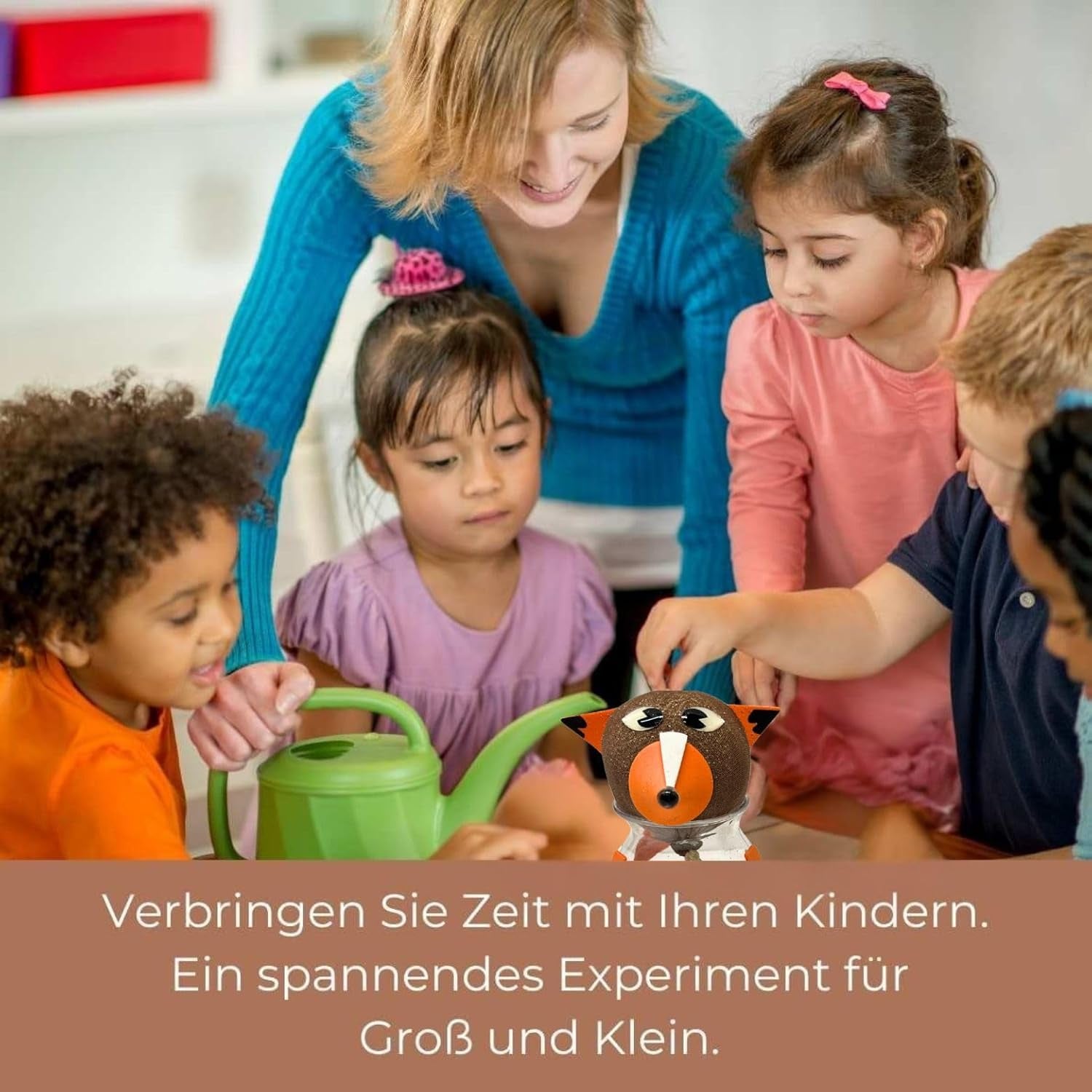 Bada Bing Graskopf 4er Sæt inkl. Wasserbehälter Waldtiere DIY Tiere – Rasenkopf Tierkopf mit Rasensamen – Experiment für Kinder – Spaß mit Lerneffekt – Geschenk Mitbringsel Kindergeburtstag Mitgebsel