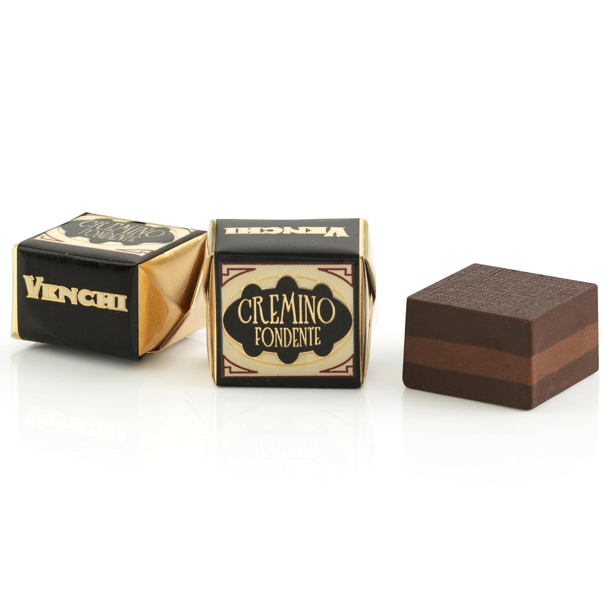 Venchi - Cremino Extra Black Chocolate - Mørk chokolade med mandelmasse og "Piemontesiske skovhasselnødder BGB", 1 kg, glutenfri, uden farvestoffer og uden konserveringsmidler