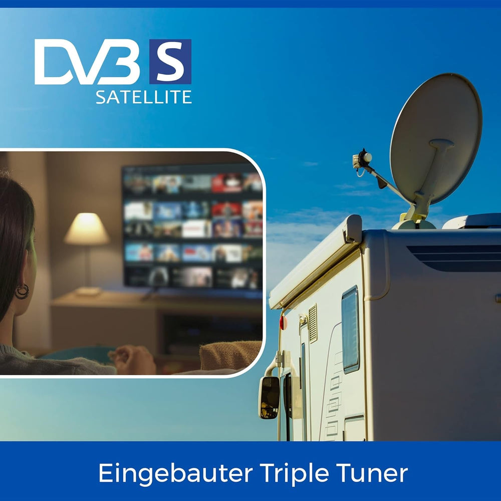 Televizor inteligent de camping Cello de 24 de inci, tuner triplu de 12 volți, Bluetooth - Disney+, Netflix, Apple TV+, Prime Video, Paramount+ pentru rulote și bărci